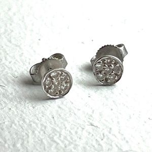 Pavé diamond disc earrings